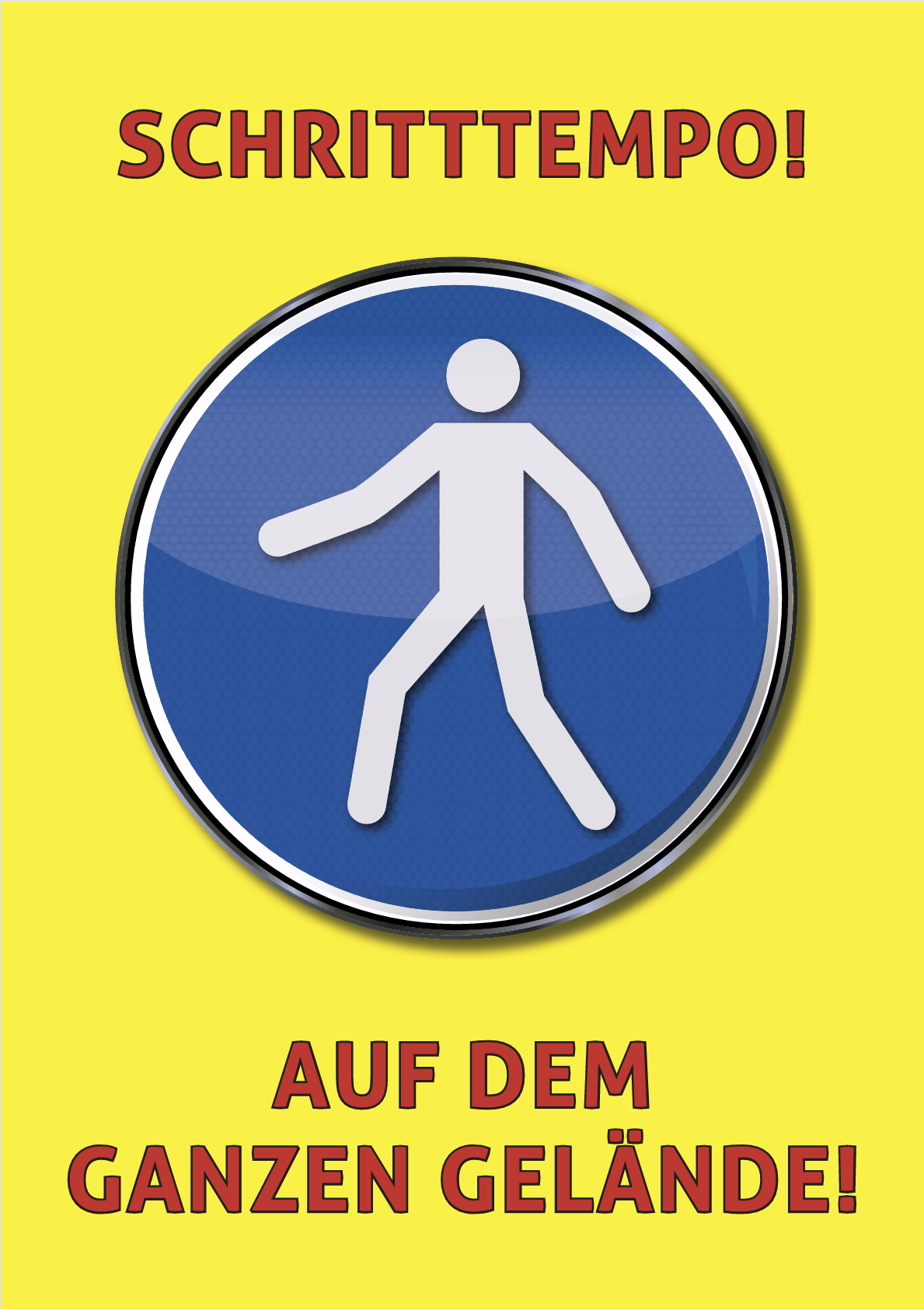 Schritttempo auf dem Gelände